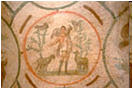 Dobrý pastýř z Priscilliných katakomb v Římě